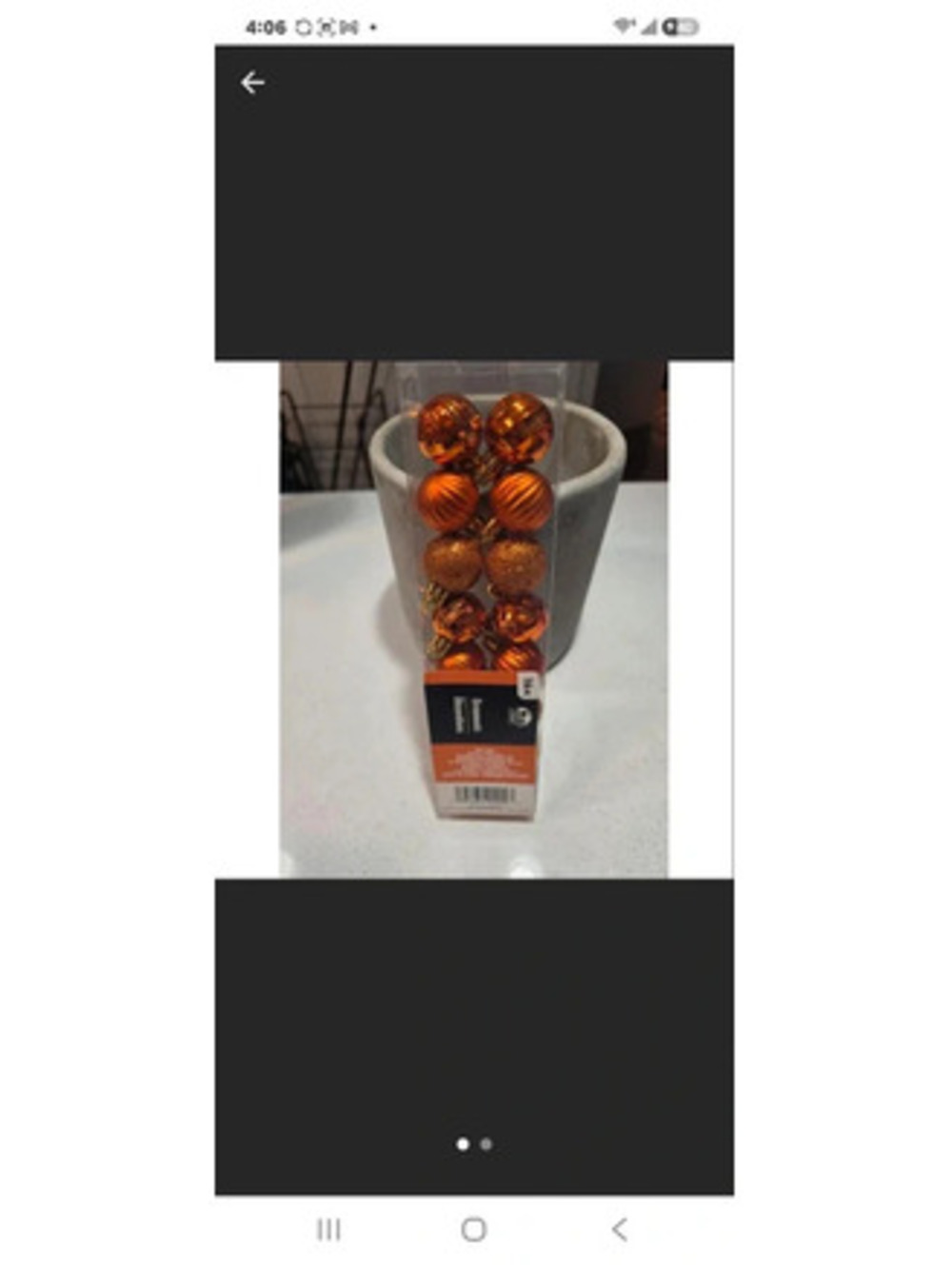 Holiday Time Orange Mini Christmas Ornaments Set